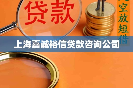 上海嘉诚裕信贷款咨询公司 上海嘉诚裕信贷款咨询公司